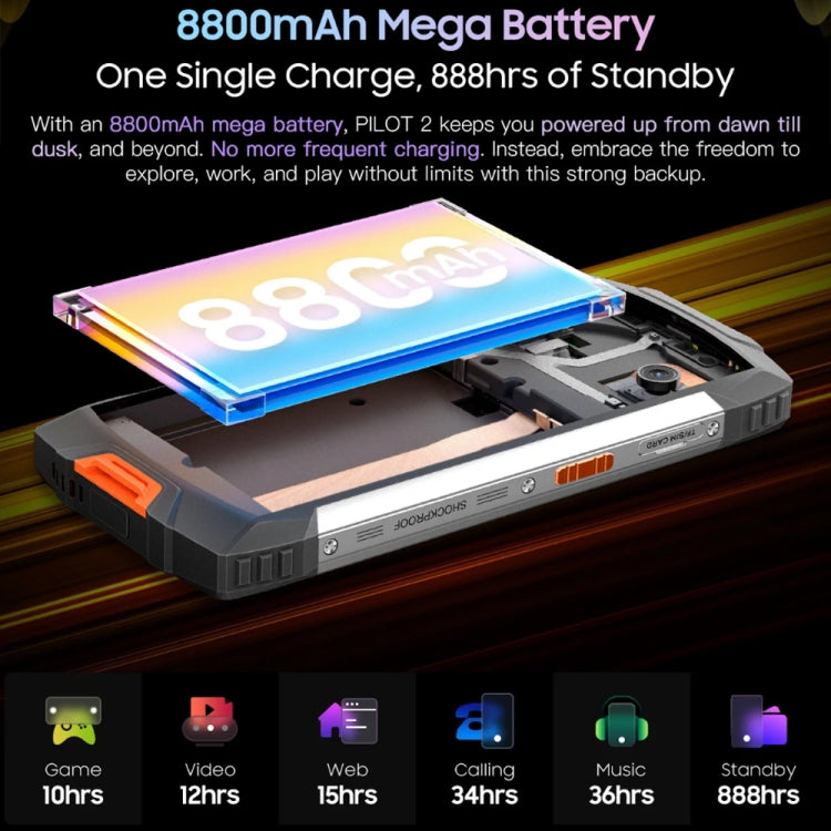 Blackview Oscal PILOT 2, 8GB+256GB, IP68/IP69K/MIL-STD-810H, 6.5 inch Android 14 MediaTek MT6789 Octa Core, Network: 4G, OTG, NFC (Orange) - Blackview by PMC TechLife | Online Shopping South Africa | PMC TechLife | Buy Now Pay Later Mobicred