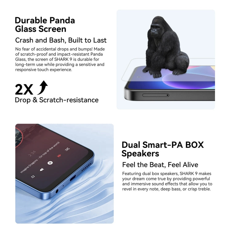 Blackview SHARK 9, 8GB+256GB, 6.67 inch Android 14 Unisoc T820 Octa Core, Network: 5G (Black) - free shipping - PMC Jewellery - Order now!