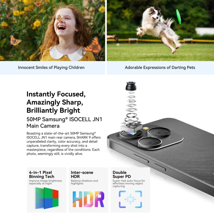 Blackview SHARK 9, 8GB+256GB, 6.67 inch Android 14 Unisoc T820 Octa Core, Network: 5G (Black) - free shipping - PMC Jewellery - Order now!