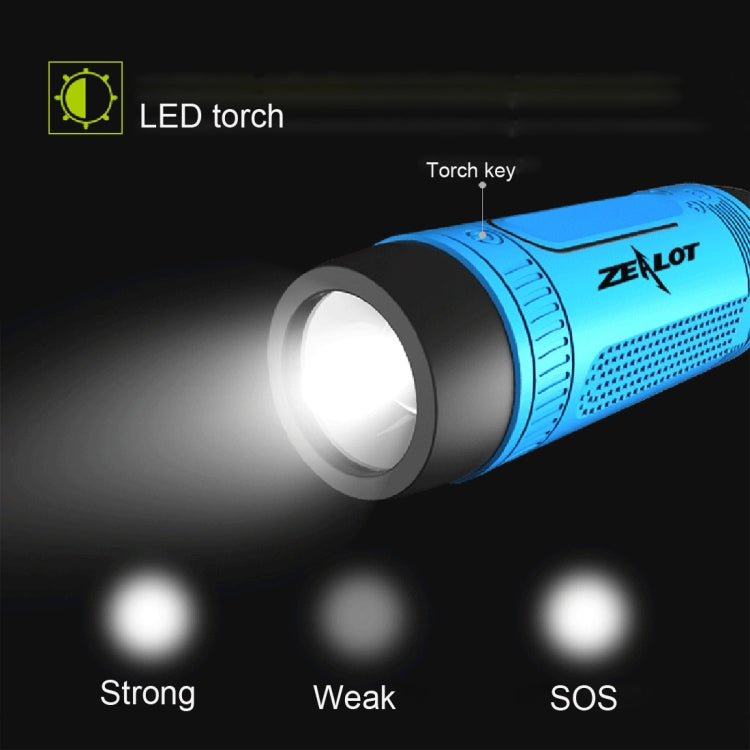Zealot S1 Multifunctional Outdoor Waterproof Bluetooth Speaker, 4000mAh Battery, For iPhone, Galaxy, Sony, Lenovo, HTC, Huawei, Google, LG, Xiaomi, other Smartphones(Grey) - free shipping - PMC Jewellery - Order now!