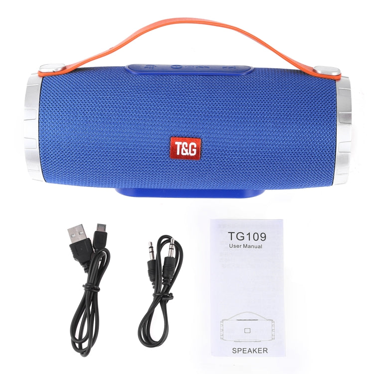 T&G TG109 Portable Wireless Bluetooth V4.2 Stereo Speaker with Handle, Built-in MIC, Support Hands-free Calls & TF Card & AUX IN & FM(Dark Blue) - free shipping - PMC Jewellery - Order now!