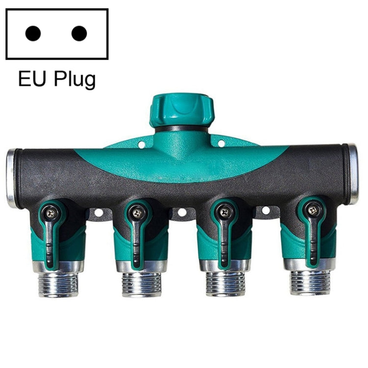 4 In 1 Multi-function Garden Water Sprinklers Lawn Irrigation Valve Water Dividing Controller Water Pipe Shunt, EU Plug - free shipping - PMc TechLife - Order now!