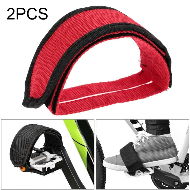 2 PCS Bicycle Pedals Bands Feet Set With Anti-slip Straps Beam Foot(Red) - Pedals by PMC TechLife | Online Shopping South Africa | PMC TechLife