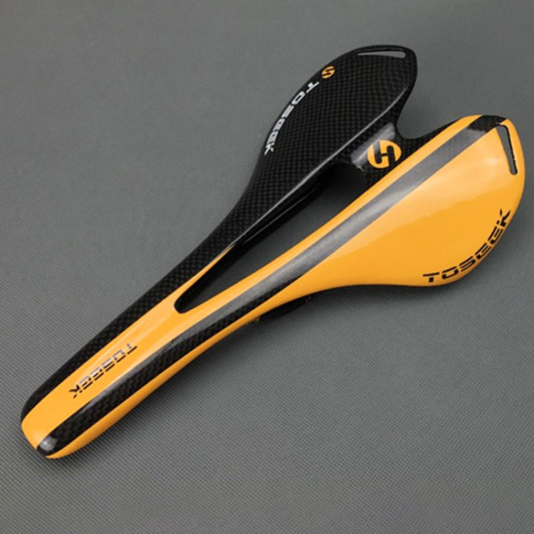 TOSEEK Road Bike Carbon Fiber Seat Bicycle Hollow Seat Saddle, 3K Texture + Light (Orange) - free shipping - PMC TechLife - Order now!