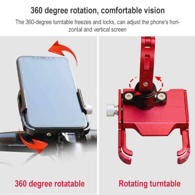 BIKERSAY MP008 Bike Motorcycle Aluminum Alloy Phone Holder Handlebar Clips (Titanium Color) - Holders by BIKERSAY | Online Shopping South Africa | PMC TechLife | Buy Now Pay Later Mobicred