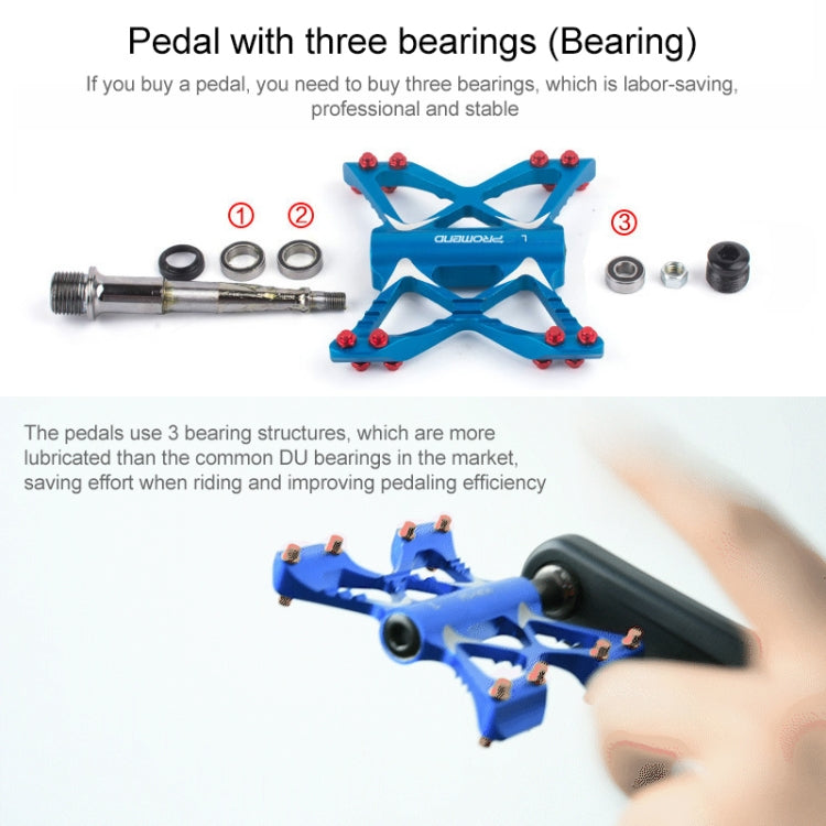 PROMEND PD-M56 1 Pair Mountain Bicycle Aluminum Alloy 3-Bearings Pedals (Grey) - free shipping - PMc TechLife - Order now!