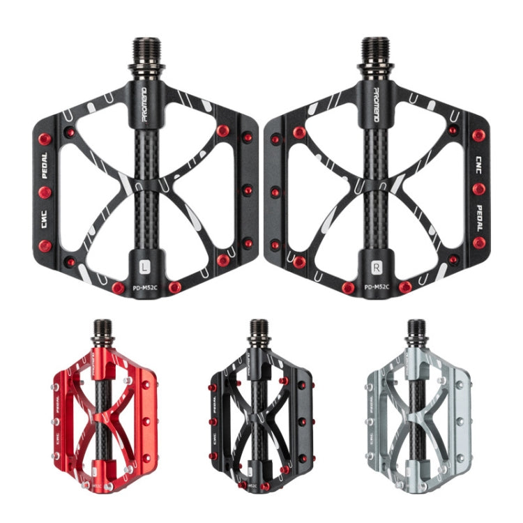 PROMEND PD-M52C 1 Pair Bicycle Aluminum Alloy + Carbon Fiber Tube Bearing Pedals (Red) - Pedals by PROMEND | Online Shopping South Africa | PMc TechLife | Buy Now Pay Later Mobicred