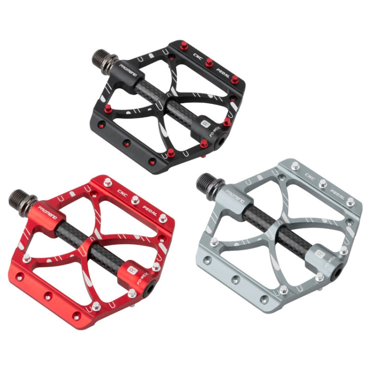 PROMEND PD-M52C 1 Pair Bicycle Aluminum Alloy + Carbon Fiber Tube Bearing Pedals (Titanium Color) - free shipping - PMc TechLife - Order now!