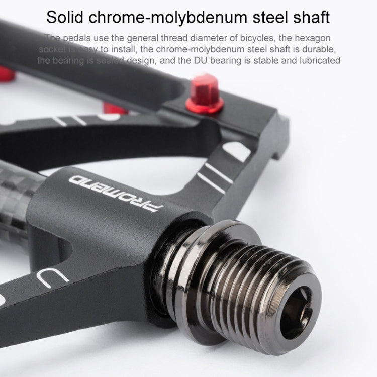 PROMEND PD-M52C 1 Pair Bicycle Aluminum Alloy + Carbon Fiber Tube Bearing Pedals (Titanium Color) - free shipping - PMc TechLife - Order now!