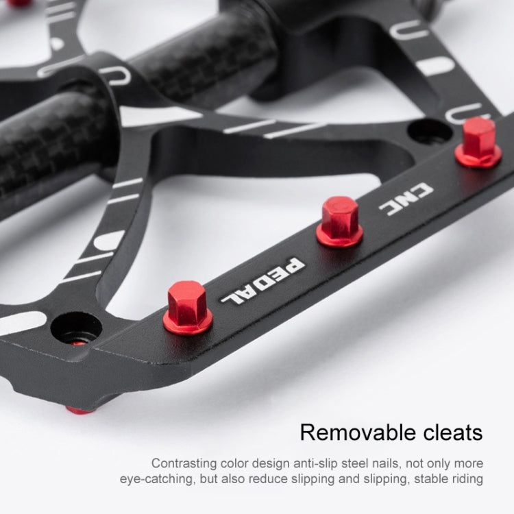 PROMEND PD-M52C 1 Pair Bicycle Aluminum Alloy + Carbon Fiber Tube Bearing Pedals (Titanium Color) - free shipping - PMc TechLife - Order now!