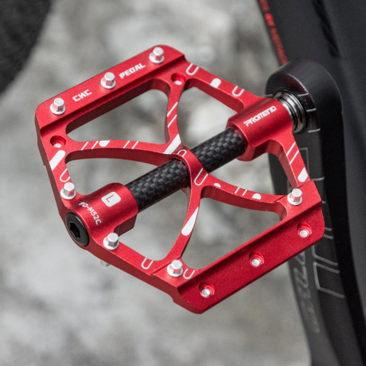 PROMEND PD-M52C 1 Pair Bicycle Aluminum Alloy + Carbon Fiber Tube Bearing Pedals (Red) - Pedals by PROMEND | Online Shopping South Africa | PMc TechLife | Buy Now Pay Later Mobicred