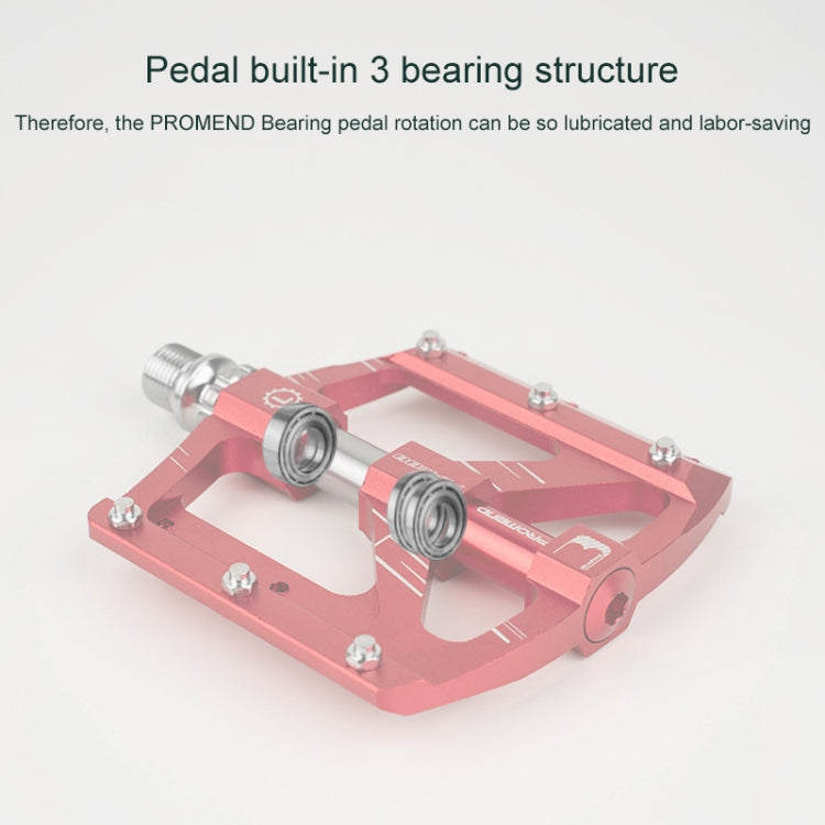 PROMEND PD-M88 1 Pair Mountain Bicycle Aluminum Alloy 3-Bearings Pedals (Titanium Color) - free shipping - PMc TechLife - Order now!