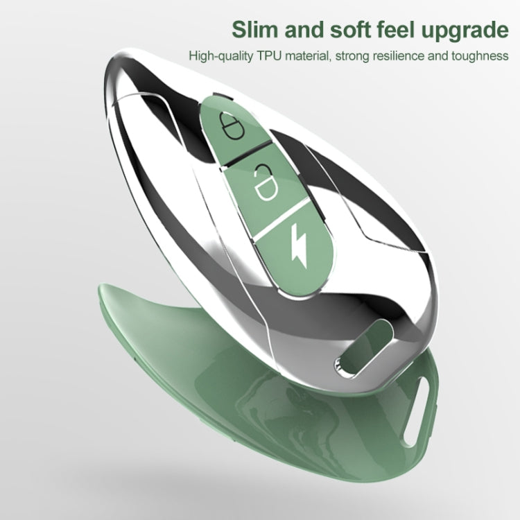 Electric Vehicle Key Electroplated TPU Case For AIMA C (White) - Car Key Cases by PMC TechLife | Online Shopping South Africa | PMC TechLife | Buy Now Pay Later Mobicred