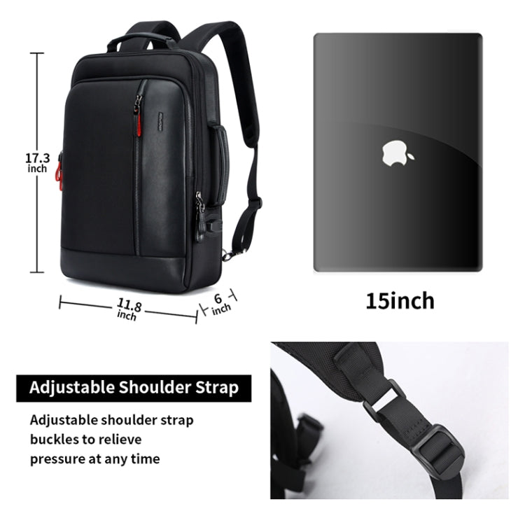 Bopai 751-006641 Large Capacity Business Fashion Breathable Laptop Backpack with External USB Interface, Size: 30 x 15 x 44cm(Black) - free shipping - PMC Jewellery - Order now!