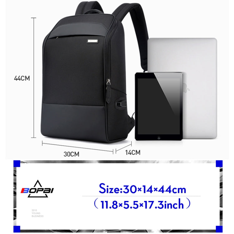 Bopai 751-006881 Business Anti-theft Waterproof Large Capacity Double Shoulder Bag,with USB Charging Port, Size: 30x14x44cm(Black) - free shipping - PMC Jewellery - Order now!