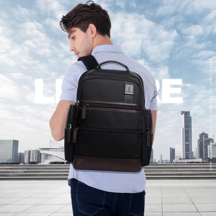 Bopai 751-007291 Business Anti-theft Waterproof Large Capacity Double Shoulder Bag,with USB Charging Port, Size: 34x19x43.5cm (Black) - free shipping - PMC Jewellery - Order now!