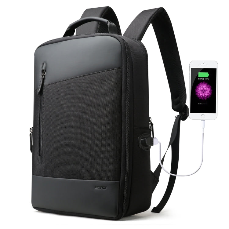Bopai 851-009911 Business Anti-theft Waterproof Large Capacity Double Shoulder Bag,with USB Charging Port, Size: 30.5x13x45cm (Black) - free shipping - PMC Jewellery - Order now!