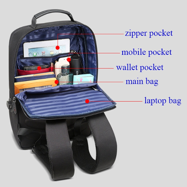 Bopai 851-009911 Business Anti-theft Waterproof Large Capacity Double Shoulder Bag,with USB Charging Port, Size: 30.5x13x45cm (Black) - free shipping - PMC Jewellery - Order now!