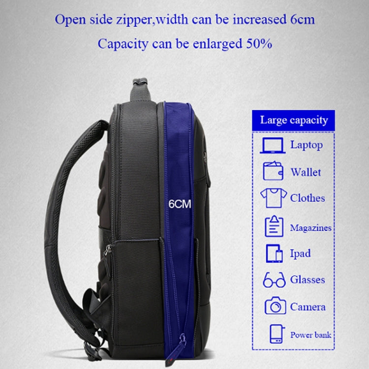 Bopai 851-009911 Business Anti-theft Waterproof Large Capacity Double Shoulder Bag,with USB Charging Port, Size: 30.5x13x45cm (Black) - free shipping - PMC Jewellery - Order now!