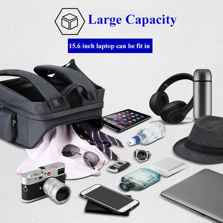 Bopai 851-010128 Business Anti-theft Waterproof Large Capacity Double Shoulder Bag,with USB Charging Port, Size: 34x19x43cm (Black) - free shipping - PMC Jewellery - Order now!