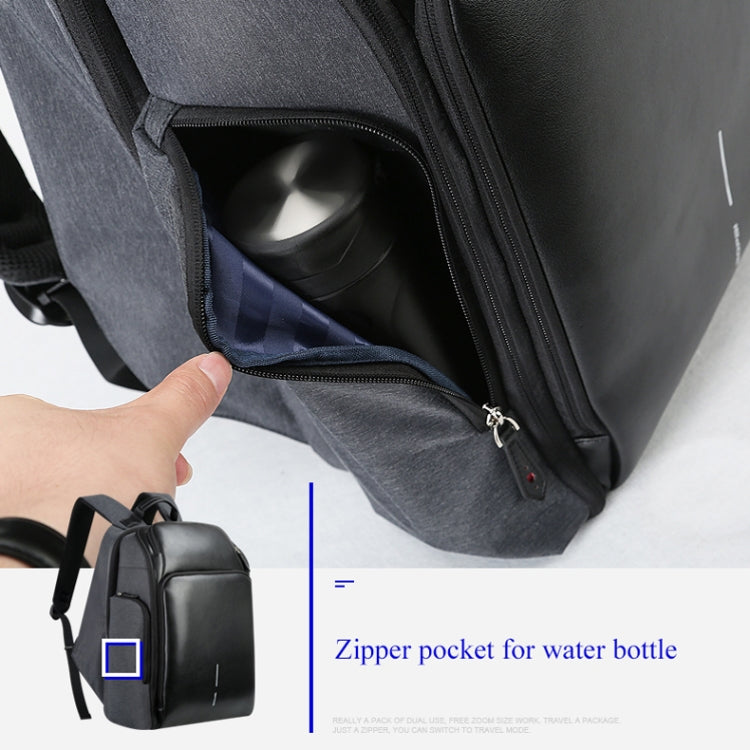 Bopai 851-010128 Business Anti-theft Waterproof Large Capacity Double Shoulder Bag,with USB Charging Port, Size: 34x19x43cm (Black) - free shipping - PMC Jewellery - Order now!