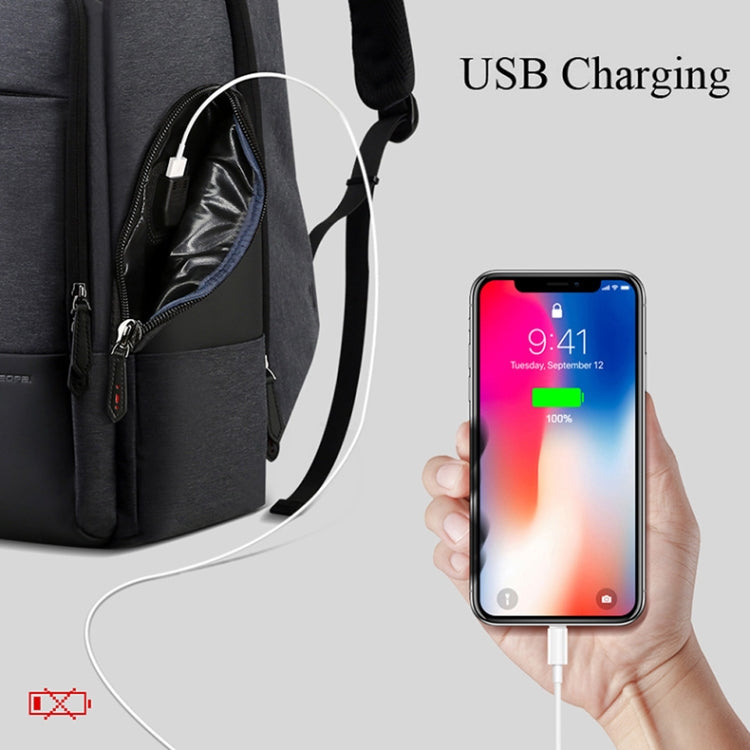 Bopai 851-014518 Business Waterproof Three-layer Large Capacity Double Shoulder Bag,with USB Charging Port, Size: 37x21x47.5cm (Black) - free shipping - PMC Jewellery - Order now!