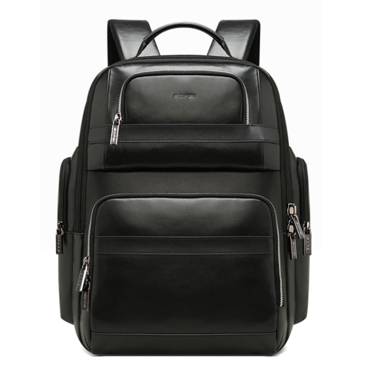 Bopai 851-019811 Large Capacity Anti-theft Waterproof Leathar Backpack Laptop Tablet Bag for 15.6 inch and Below, with USB Charging Port(Black) - free shipping - PMC TechLife - Order now!