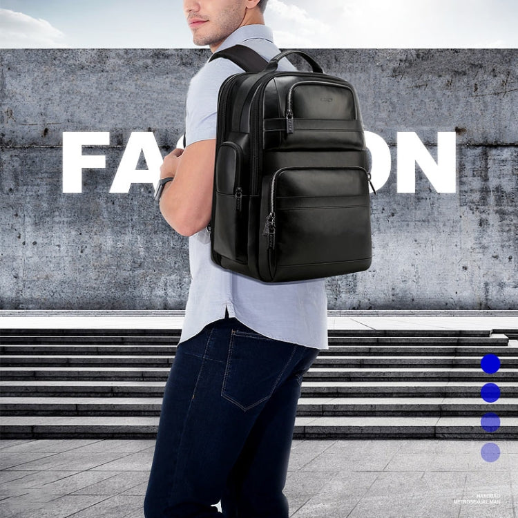 Bopai 851-019811 Large Capacity Anti-theft Waterproof Leathar Backpack Laptop Tablet Bag for 15.6 inch and Below, with USB Charging Port(Black) - free shipping - PMC TechLife - Order now!
