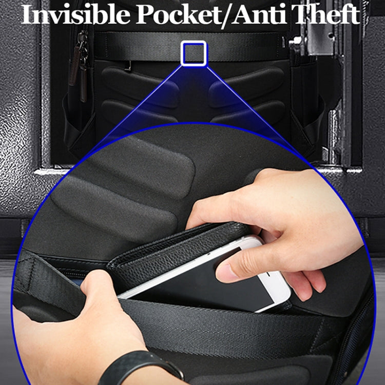 Bopai 851-008821 Outdoor Breathable Waterproof Anti-theft Large Capacity Double Shoulder Bag,with USB Charging Port, Size: 36x17x41.5cm (Black) - free shipping - PMC Jewellery - Order now!