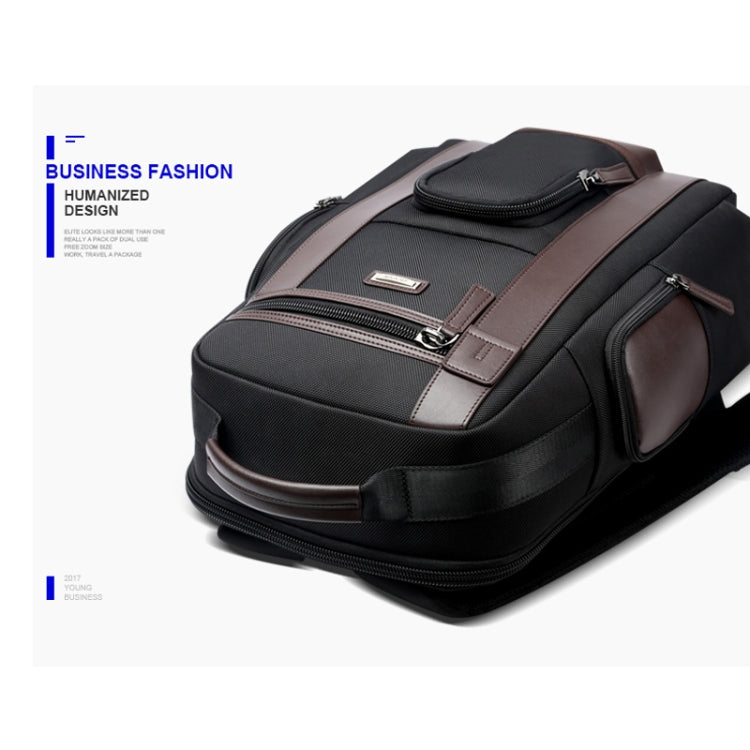 Bopai 851-008821 Outdoor Breathable Waterproof Anti-theft Large Capacity Double Shoulder Bag,with USB Charging Port, Size: 36x17x41.5cm (Black) - free shipping - PMC Jewellery - Order now!