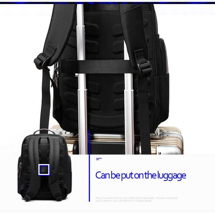 Bopai 851-008821 Outdoor Breathable Waterproof Anti-theft Large Capacity Double Shoulder Bag,with USB Charging Port, Size: 36x17x41.5cm (Black) - free shipping - PMC Jewellery - Order now!