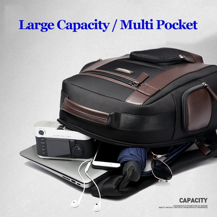 Bopai 851-008821 Outdoor Breathable Waterproof Anti-theft Large Capacity Double Shoulder Bag,with USB Charging Port, Size: 36x17x41.5cm (Black) - free shipping - PMC Jewellery - Order now!
