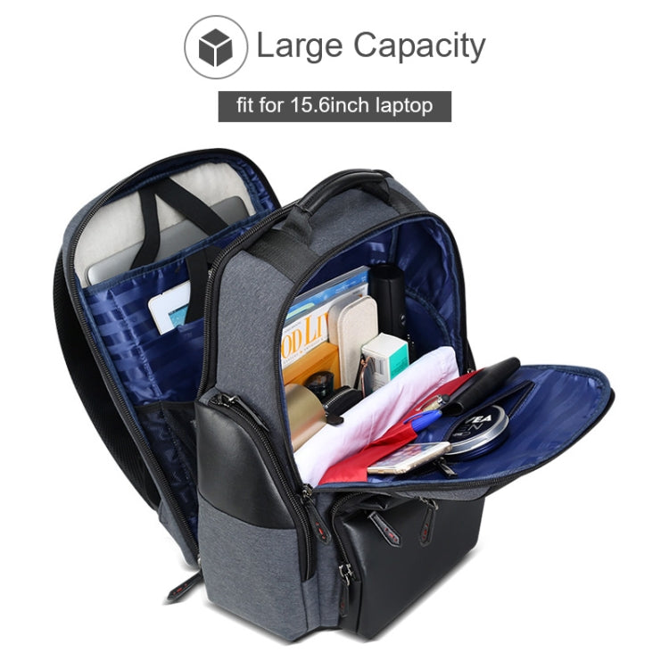 Bopai 851-014318 Fashion Outdoor Breathable Waterproof Anti-theft Three-layer Large Capacity Double Shoulder Bag,with USB Charging Port, Size: 31x17x44cm(Grey) - free shipping - PMC Jewellery - Order now!