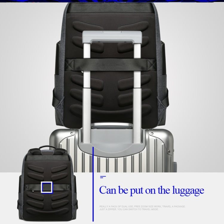 Bopai 851-014318 Fashion Outdoor Breathable Waterproof Anti-theft Three-layer Large Capacity Double Shoulder Bag,with USB Charging Port, Size: 31x17x44cm(Grey) - free shipping - PMC Jewellery - Order now!