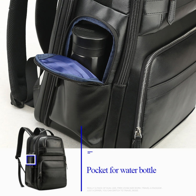 Bopai 851-01981A Top-grain Leather Business Travel Anti-theft Man Backpack, Size: 35x26x44cm - free shipping - PMC TechLife - Order now!