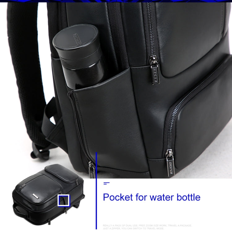 Bopai 851-024011 Top-grain Leather Business Breathable Anti-theft Man Backpack, Size: 28x18x42cm(Black) - free shipping - PMC Jewellery - Order now!