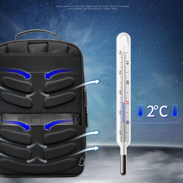 Bopai 751-006551 Large Capacity Business Casual Breathable Laptop Backpack with External USB Interface, Size: 30 x 12 x 44cm(Black) - free shipping - PMC Jewellery - Order now!