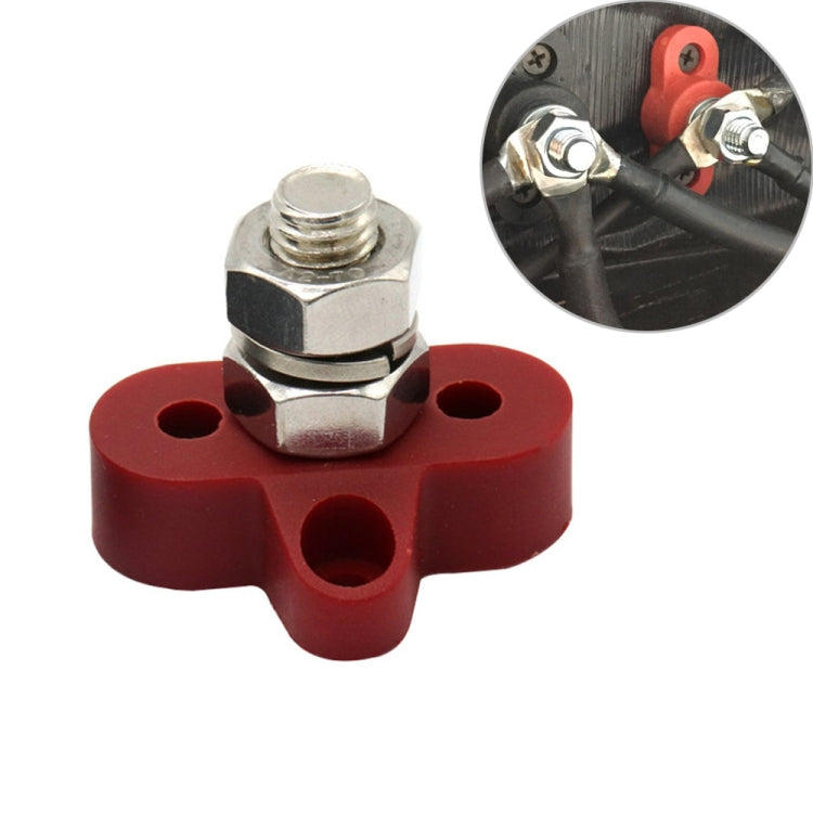 Single Heavy-Duty Terminal Studs Red M10 Bus Bar for Car / RV / Boat - Booster Cable & Clip by PMC TechLife | Online Shopping South Africa | PMC TechLife | Buy Now Pay Later Mobicred