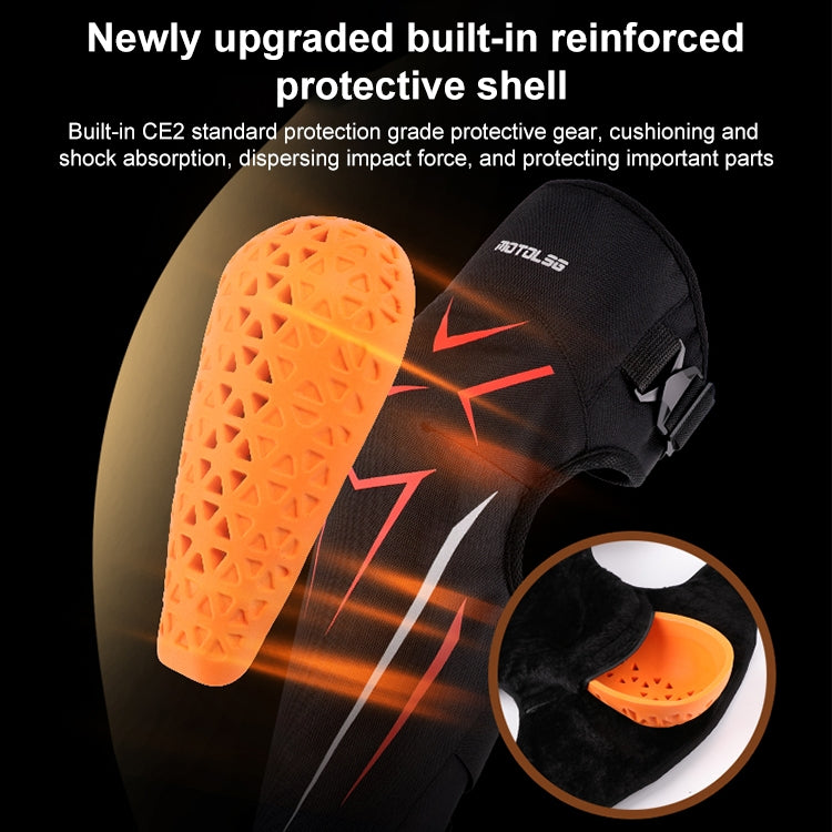 MOTOLSG 2 in 1 Knee Pads Motorcycle Bicycle Riding Warm Fleece Soft Protective Gear with CE Protector (Black White) - free shipping - PMC TechLife - Order now!