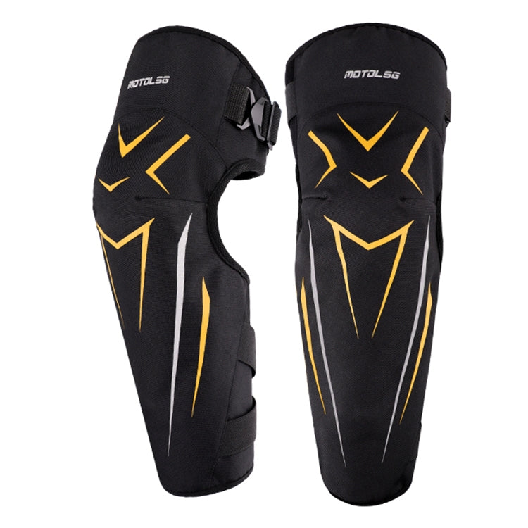 MOTOLSG 2 in 1 Knee Pads Motorcycle Bicycle Riding Warm Fleece Soft Protective Gear (Black Yellow) - free shipping - PMC TechLife - Order now!