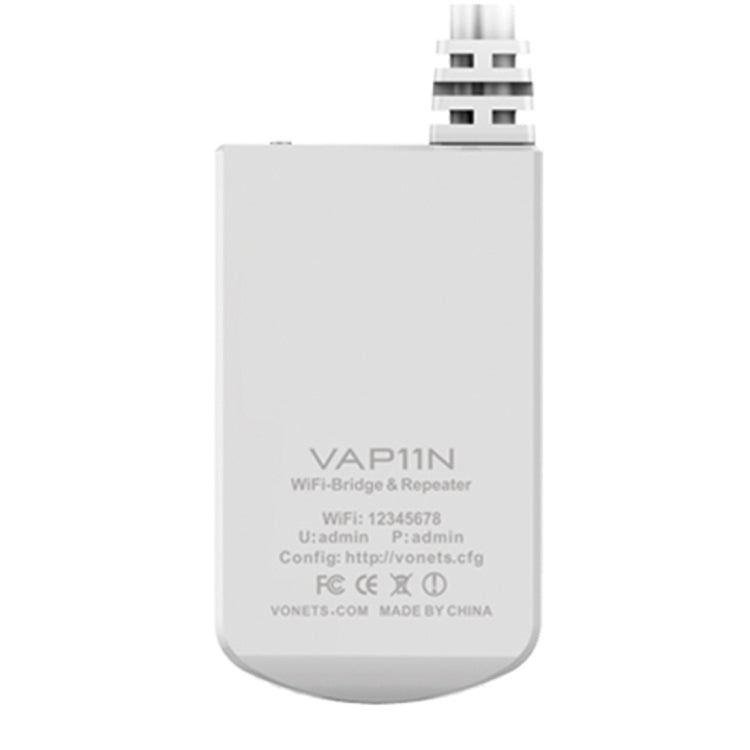 VONETS VAP11N Mini WiFi 300Mbps Repeater WiFi Bridge, Best Partner of IP Device / IP Camera / IP Printer / XBOX / PS3 / IPTV / Skybox(White) - free shipping - PMC Jewellery - Order now!