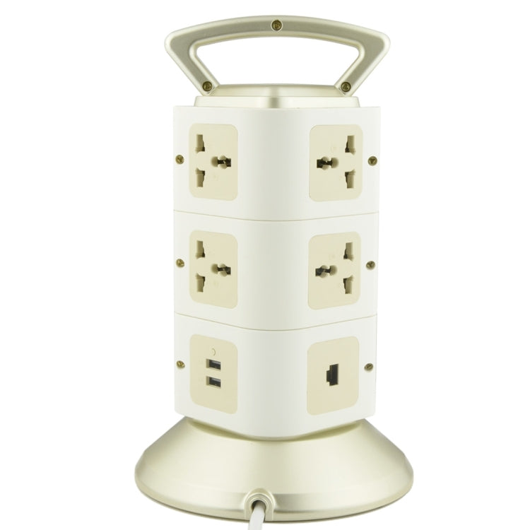 VONETS WiFi-SB-L3 3 Layers with 8 Outlets + 2 USB Ports + RJ45 Port 300Mbps WiFi Repeater Smart Power Sockets, EU Plug, Cable Length: 2m(Gold) - free shipping - PMC TechLife - Order now!