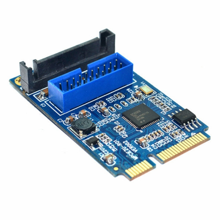 MINI PCI-E to USB 3.0 Front 19 Pin Desktop PC Expansion Card (Blue) -  by PMC Jewellery | Online Shopping South Africa | PMC Jewellery | Buy Now Pay Later Mobicred