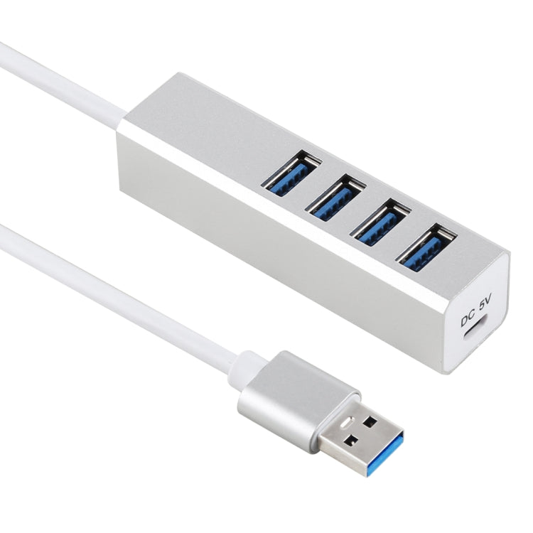 5Gbps Super Speed Self / Bus Power 4 Ports USB 3.0 HUB (Silver) - free shipping - PMC Jewellery - Order now!