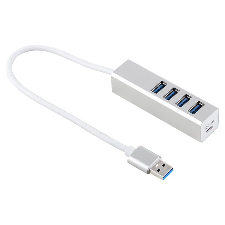 5Gbps Super Speed Self / Bus Power 4 Ports USB 3.0 HUB (Silver) - free shipping - PMC Jewellery - Order now!