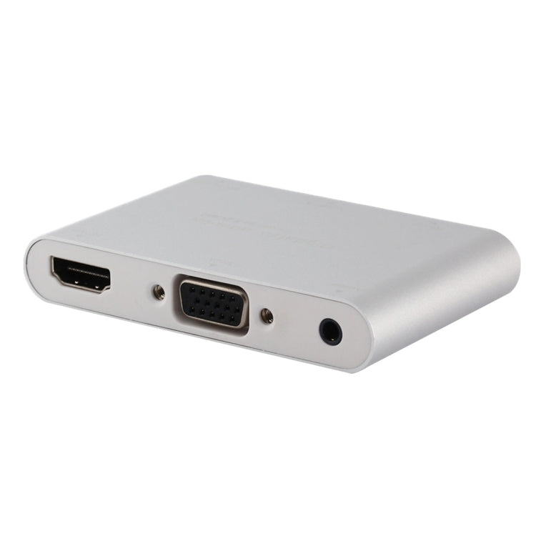 P27 Metal Cover Micro USB to HDMI + VGA HDTV Converter Digital AV Adapter, Power by EZCast, Support iOS / Android / Windows System(Silver) - Adapter by PMC Jewellery | Online Shopping South Africa | PMC Jewellery | Buy Now Pay Later Mobicred