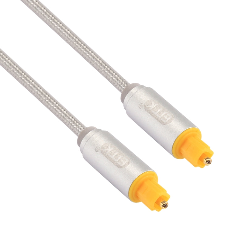 EMK 5m OD4.0mm Gold Plated Metal Head Woven Line Toslink Male to Male Digital Optical Audio Cable(Silver) - Audio Optical Cables by EMK | Online Shopping South Africa | PMC TechLife | Buy Now Pay Later Mobicred