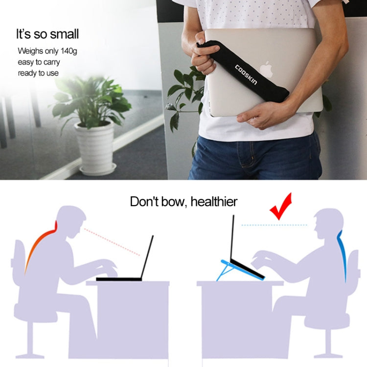 Aluminum Alloy Laptop Height Extender Holder Stand Folding Portable Computer Heat Dissipation Bracket, Size: 24.5x3.3x2.8cm(Black) - MacBook Holder by PMC Jewellery | Online Shopping South Africa | PMC Jewellery | Buy Now Pay Later Mobicred