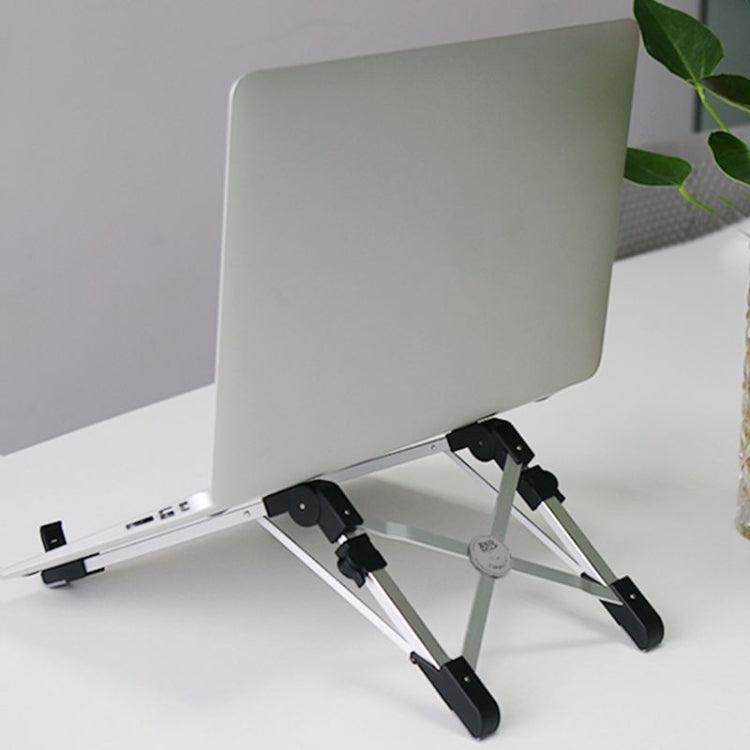 Aluminum Alloy Laptop Height Extender Holder Stand Folding Portable Computer Heat Dissipation Bracket, Size: 24.5x3.3x2.8cm(Black) - MacBook Holder by PMC Jewellery | Online Shopping South Africa | PMC Jewellery | Buy Now Pay Later Mobicred