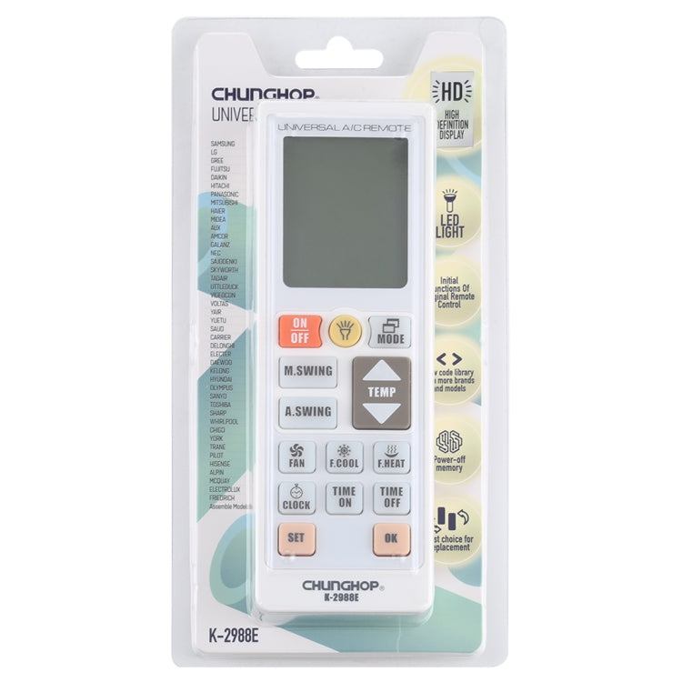 Chunghop K-2988E Universal A/C Remote Controller with Flashlight - Air-Conditioner by CHUNGHOP | Online Shopping South Africa | PMC TechLife | Buy Now Pay Later Mobicred